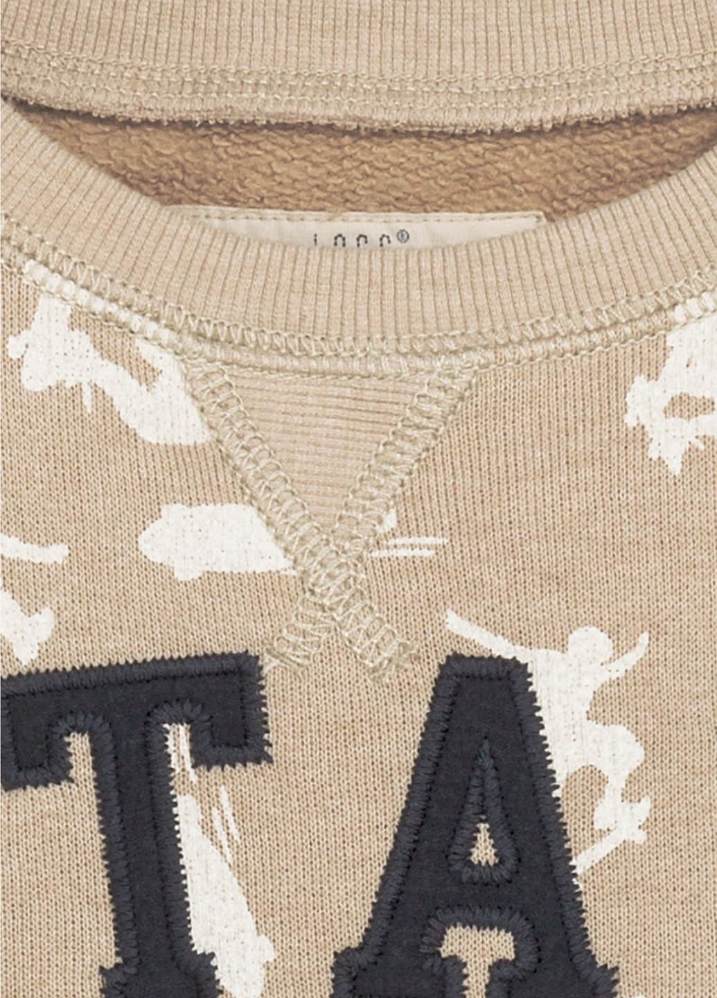 H&M свитшот надпись бежевый кэжуал хлопок, трикотаж