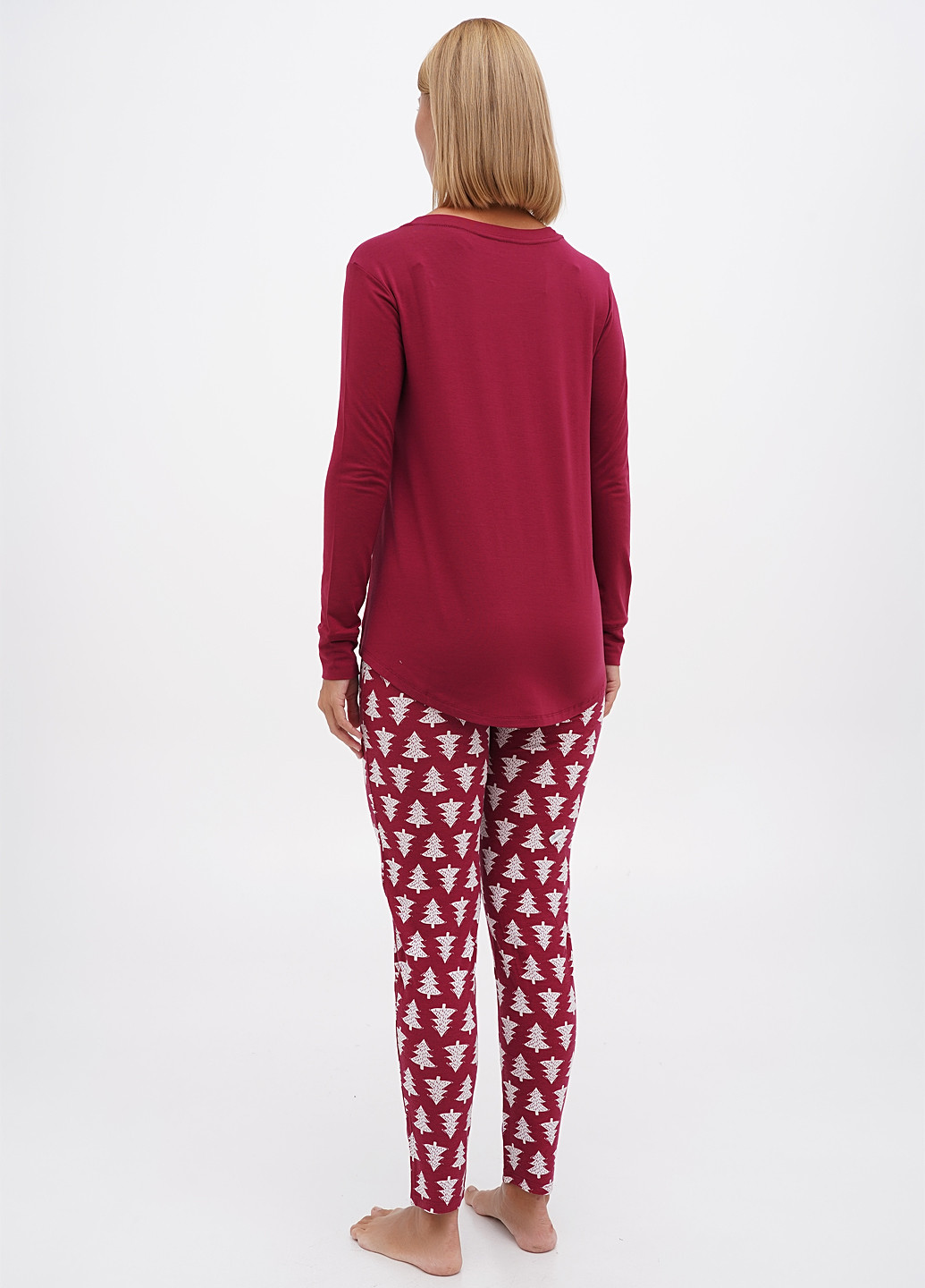 Бордовая всесезон пижама (лонгслив, брюки) лонгслив + брюки Sleepyheads
