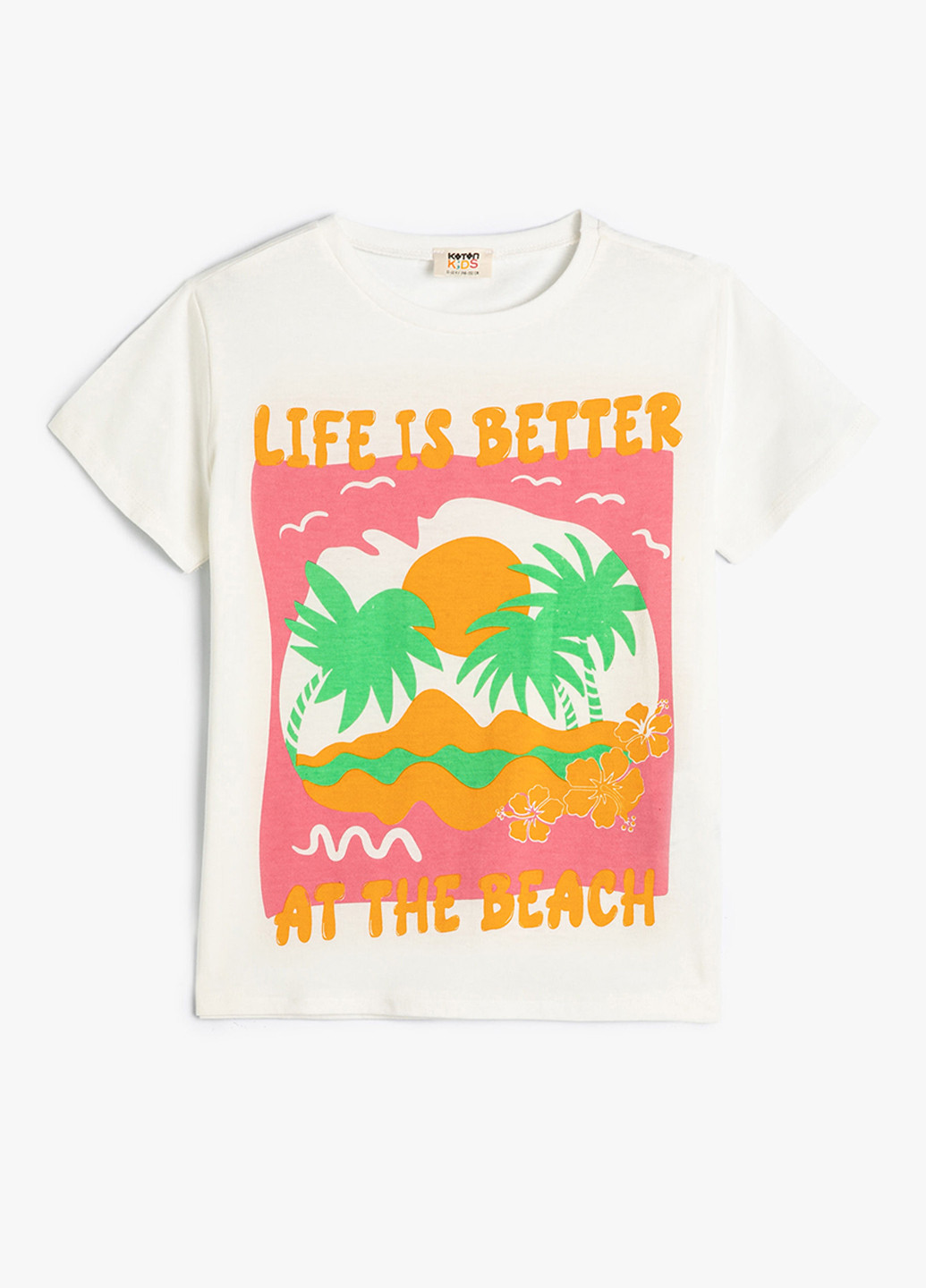 Белая летняя футболка KOTON