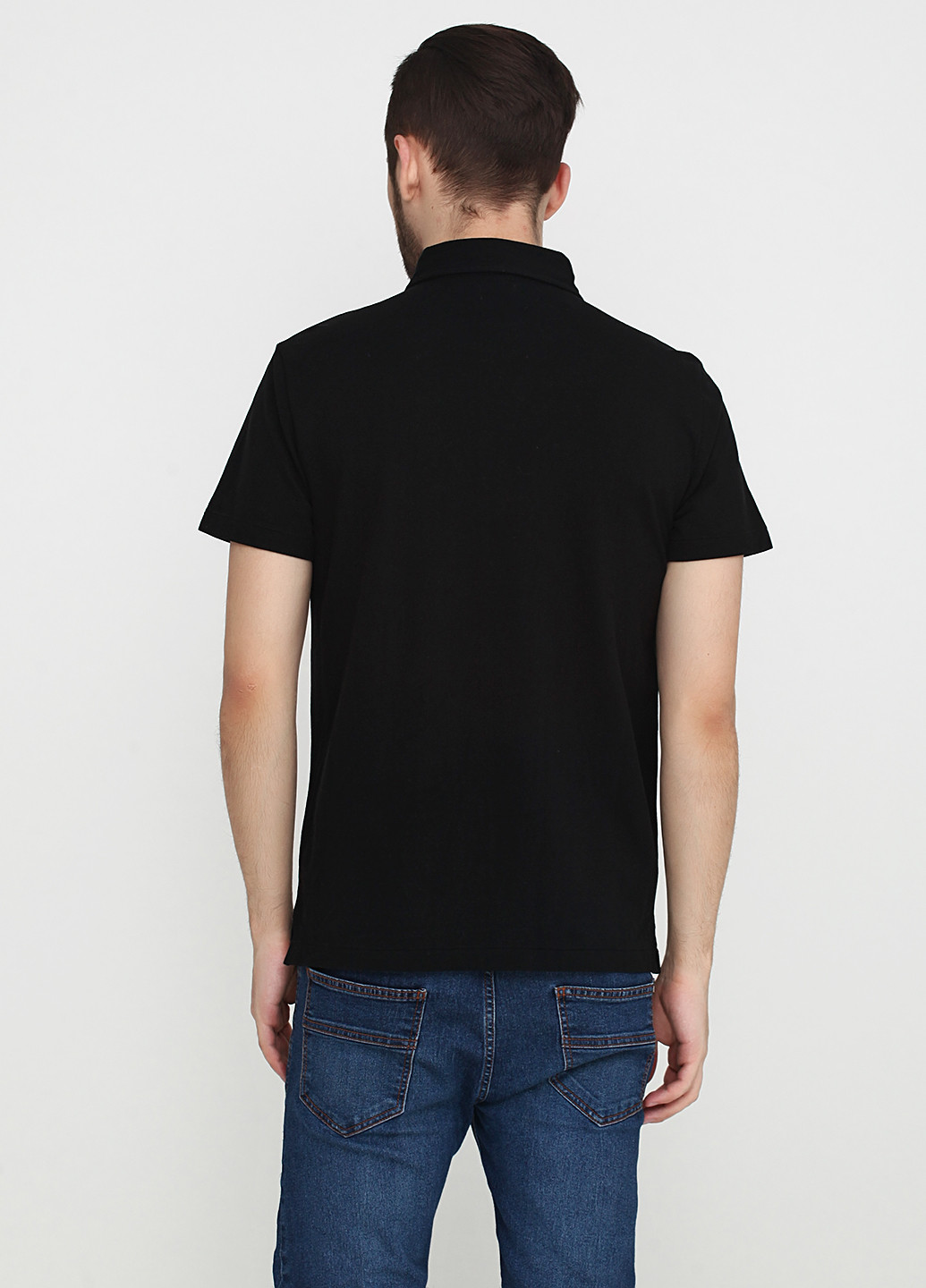 Черная футболка-поло для мужчин Ralph Lauren однотонная