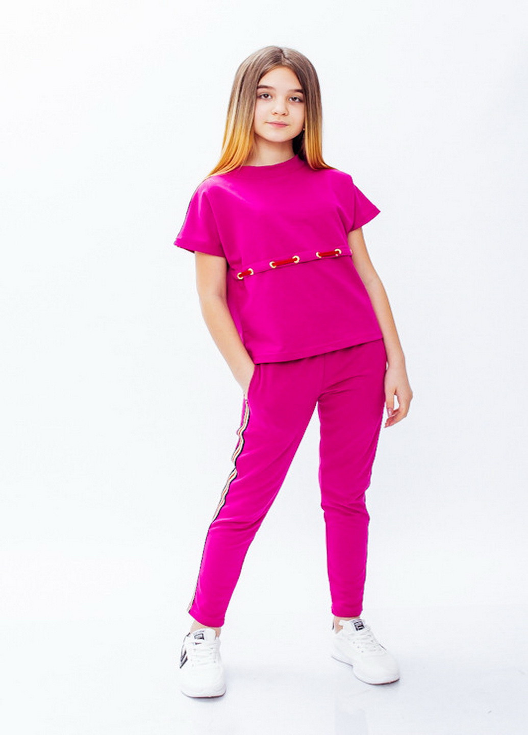 Рожевий літній костюм для дівчинки KINDER MODE