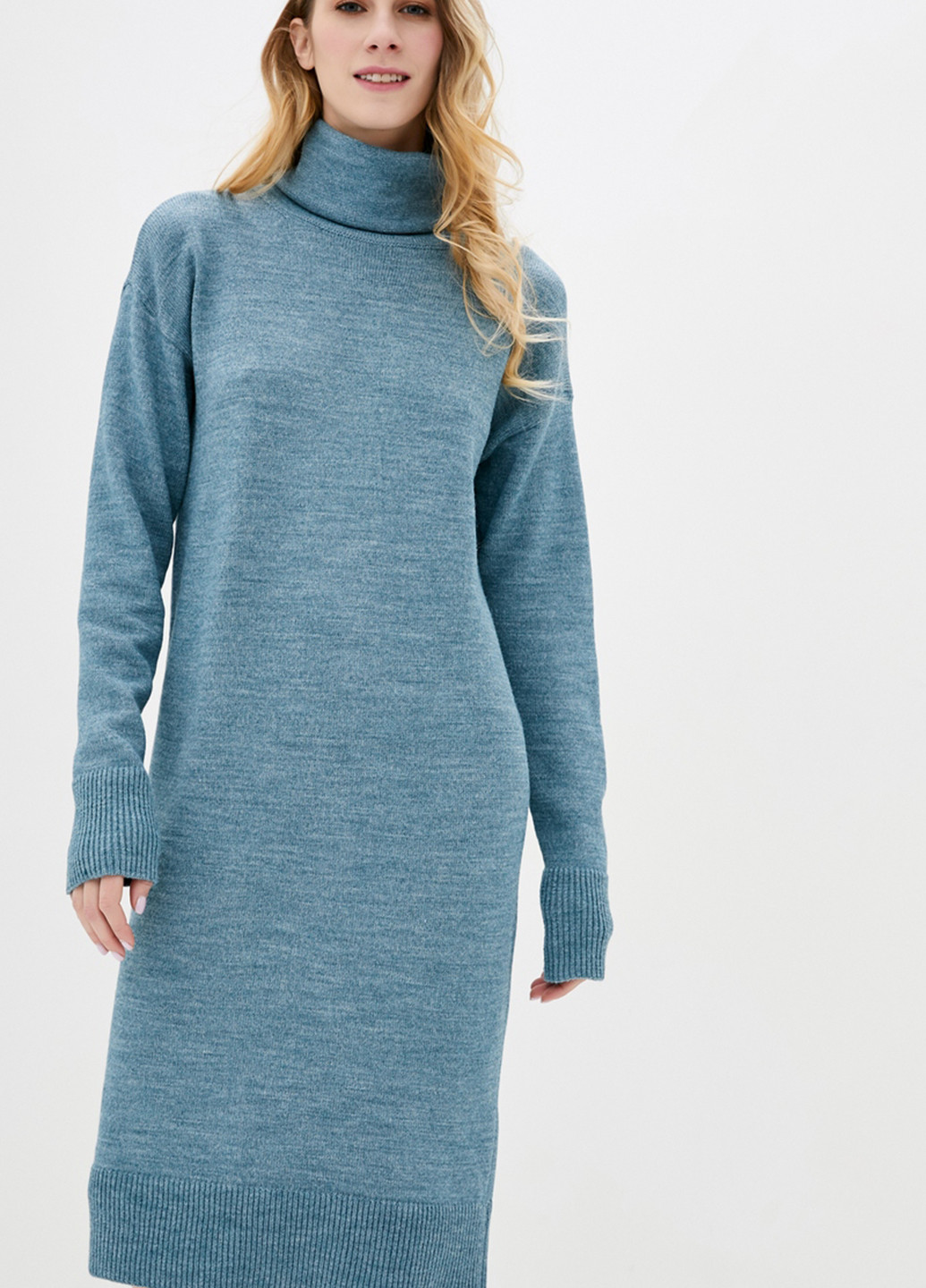 Серо-голубое кэжуал платье платье-свитер Sewel меланжевое