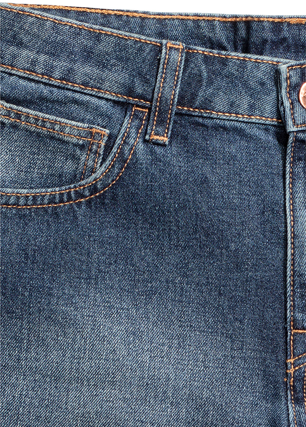 Шорты H&M однотонные тёмно-синие джинсовые вискоза, полиэстер, хлопок