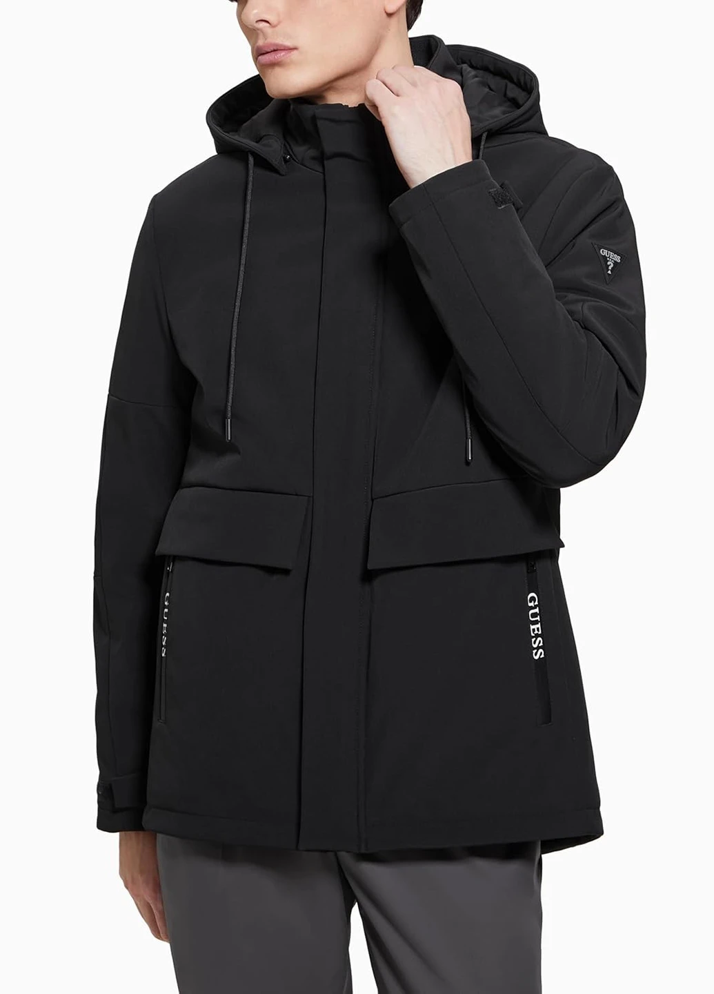 Чорна демісезонна куртка Guess