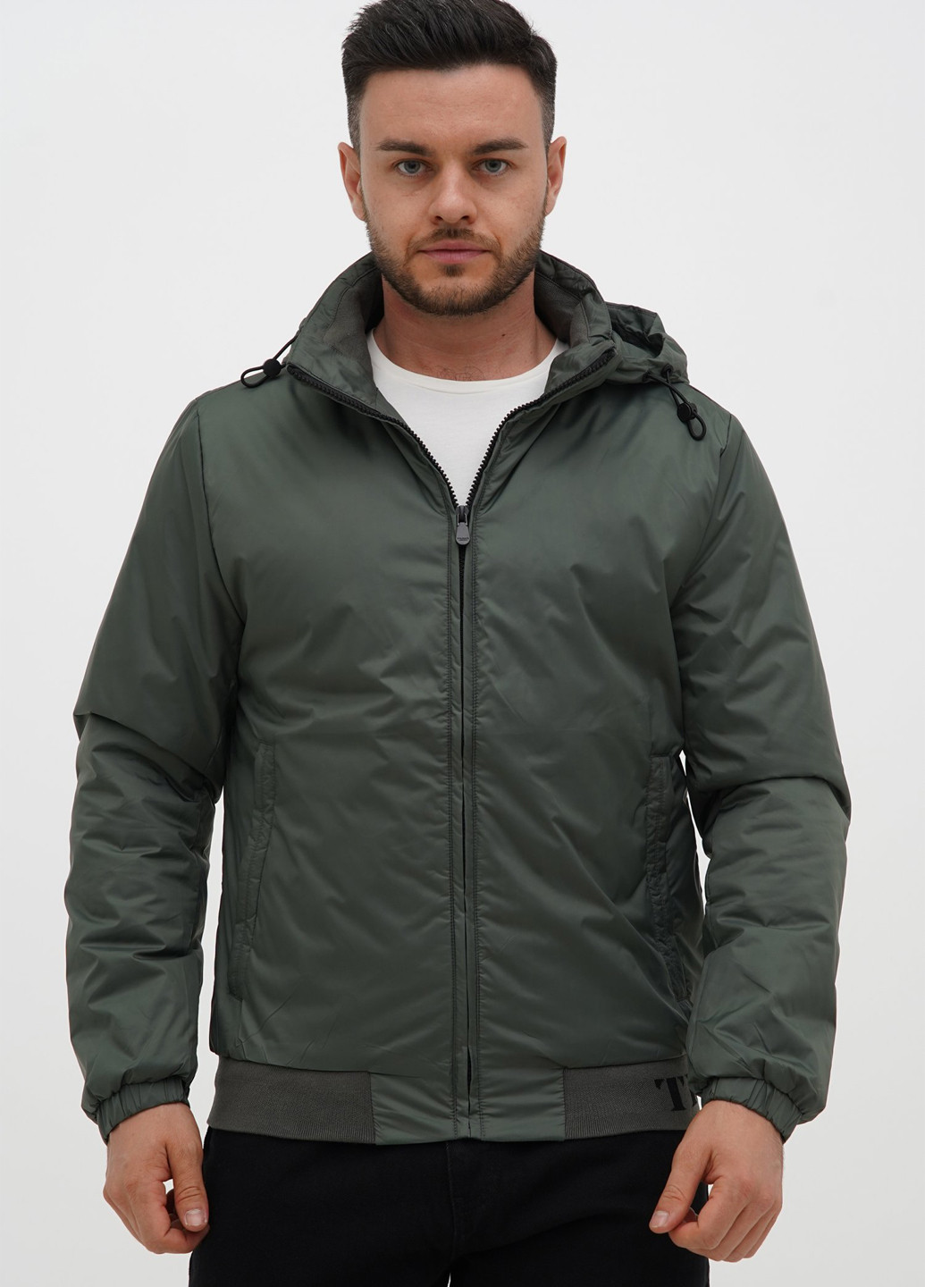 Серо-зеленая демисезонная куртка Trend Collection