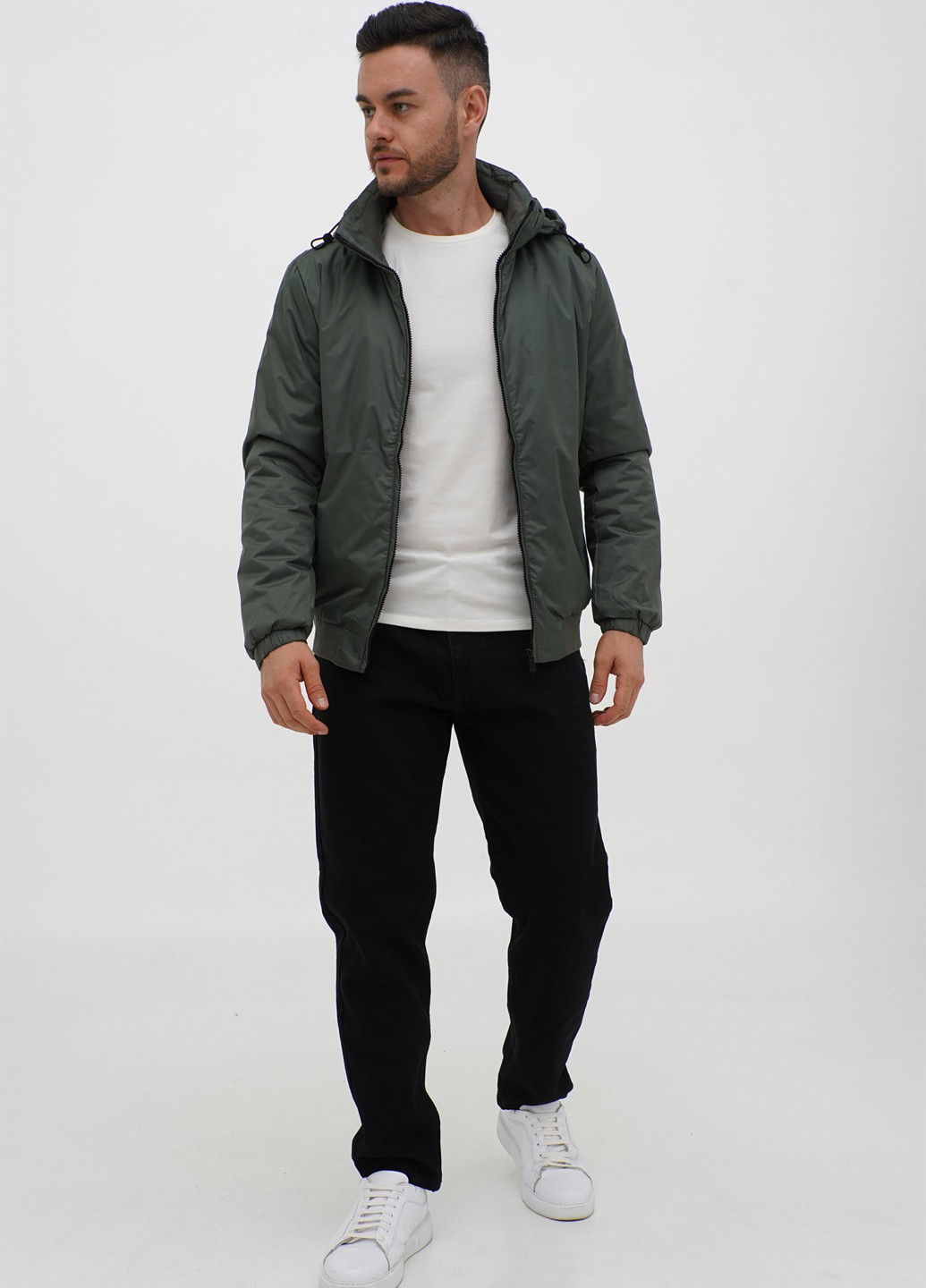 Серо-зеленая демисезонная куртка Trend Collection