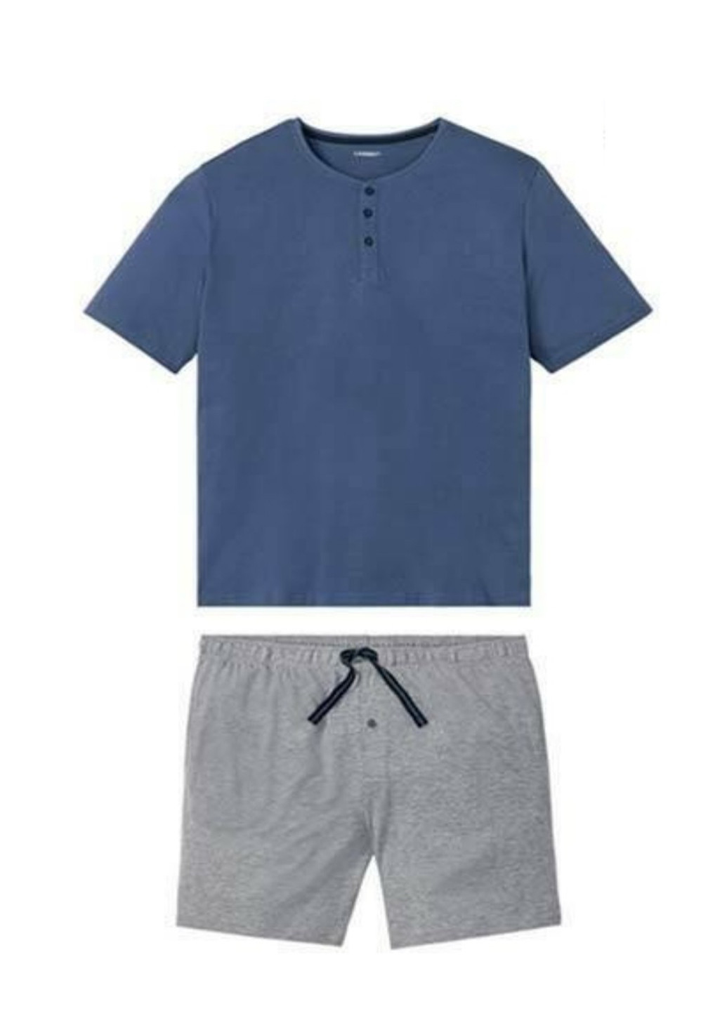 Пижама (футболка, шорты) Livergy футболка + шорты меланж серо-синяя домашняя трикотаж, хлопок