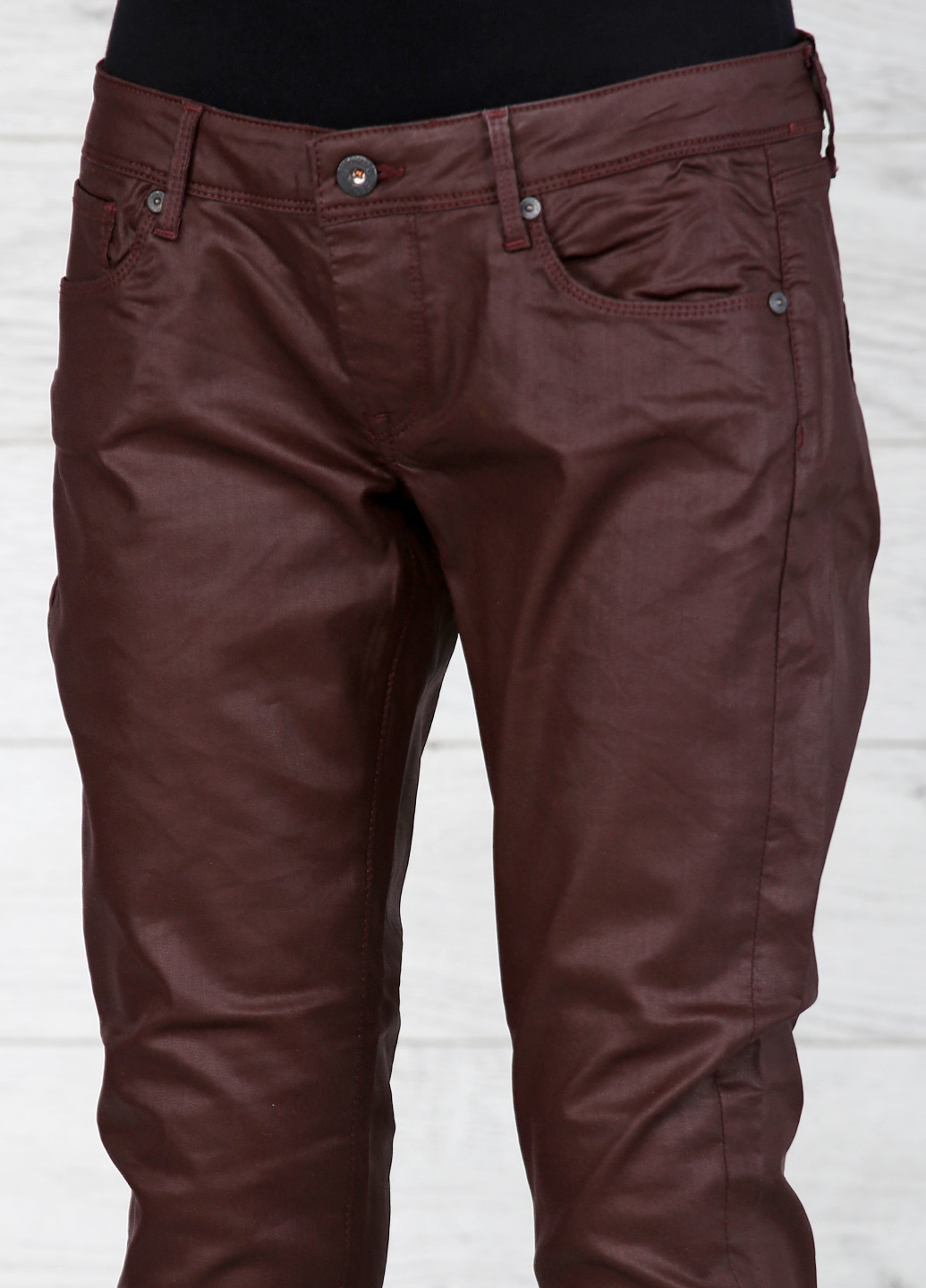 Темно-бордовые кэжуал демисезонные зауженные брюки Pepe Jeans