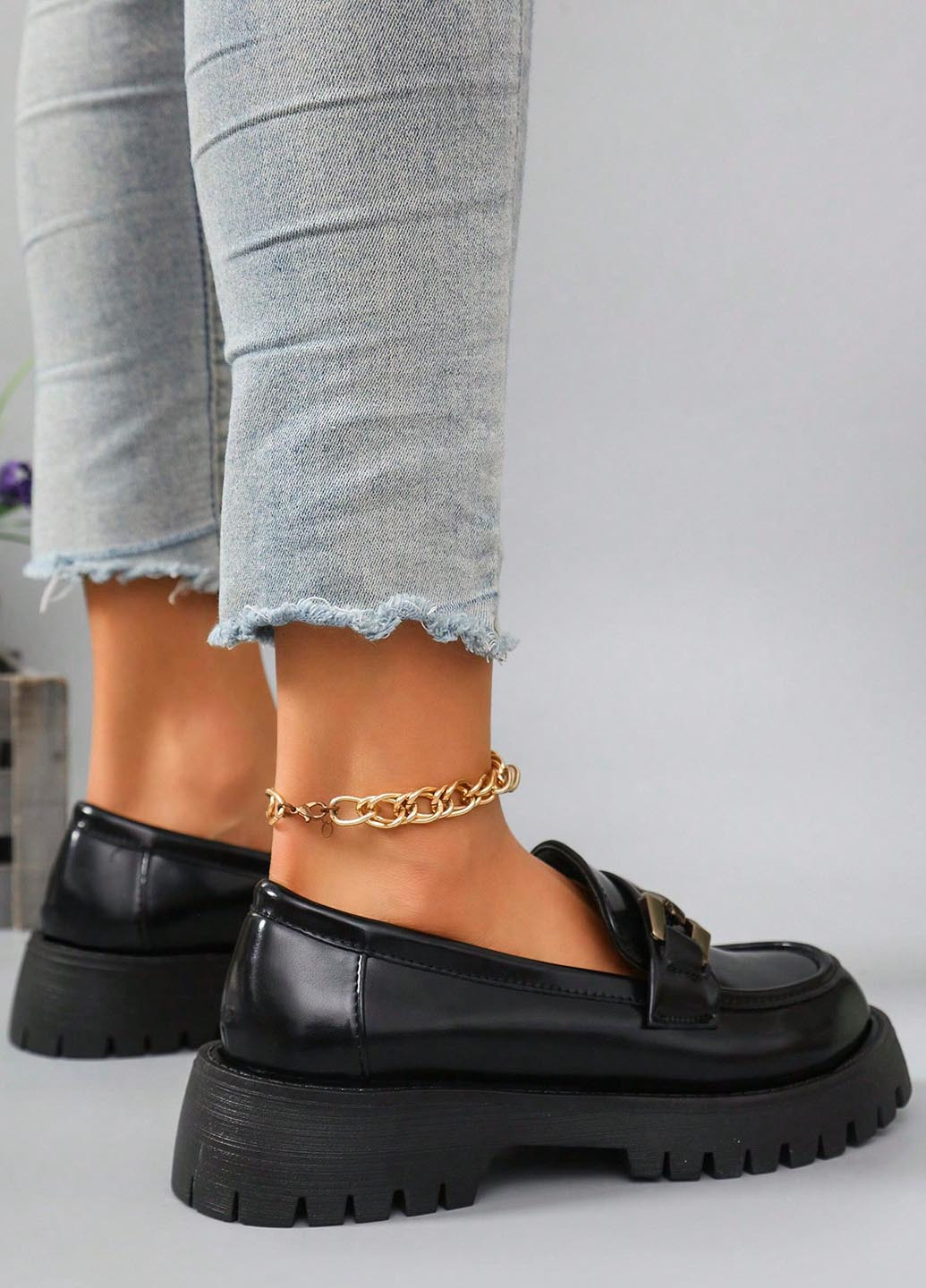 SHEIN Туфли лоферы черный з искусственная кожа, китай — демисезон (346396675)