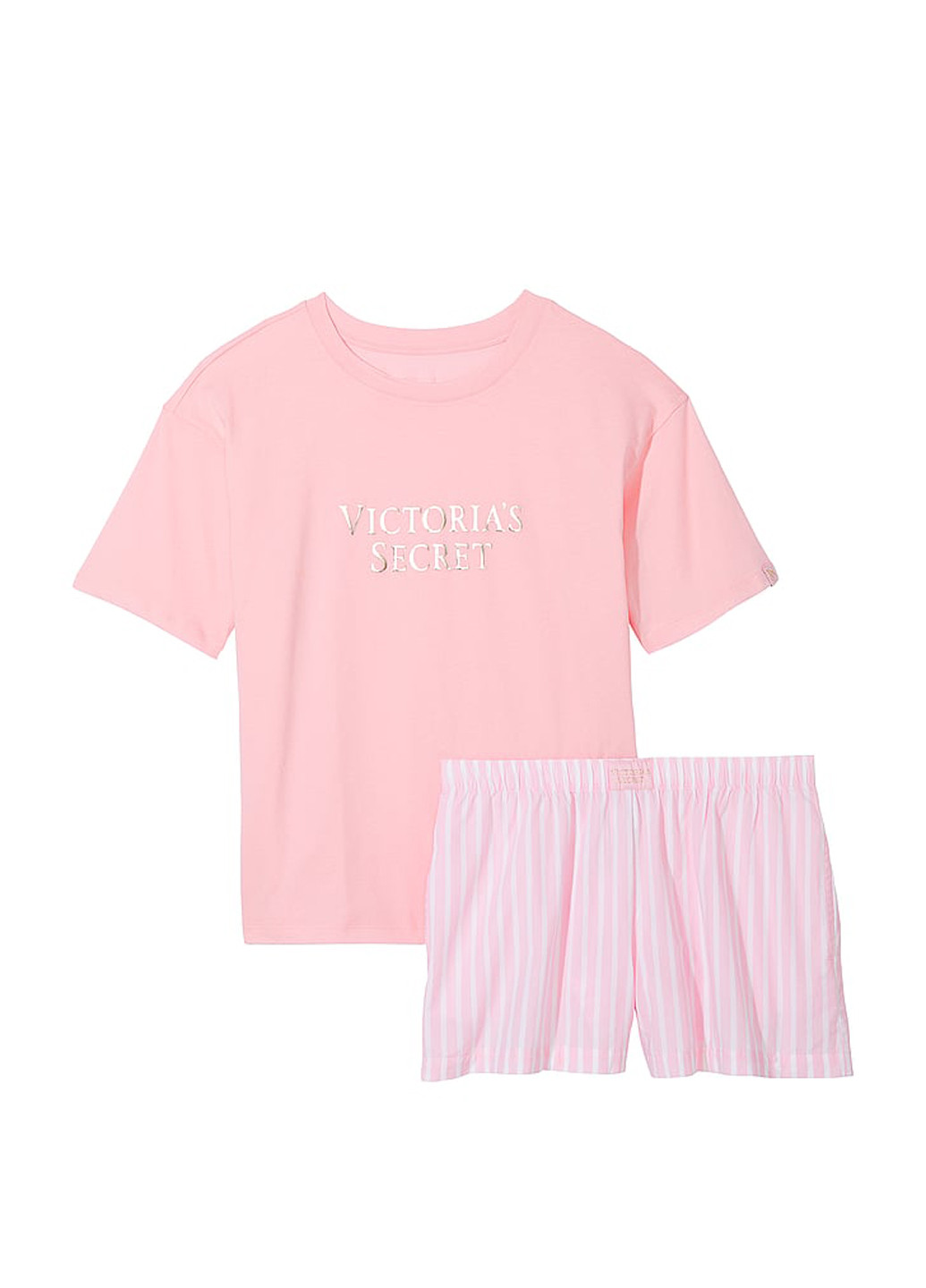 Розовая всесезон пижама (футболка, шорты) футболка + шорты Victoria's Secret