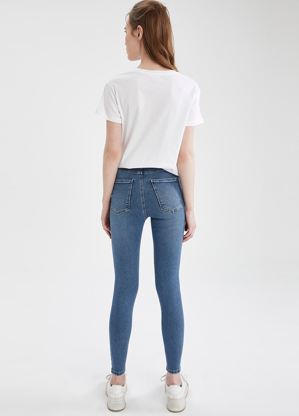 Светло-синие демисезонные скинни, укороченные джинсы DeFacto