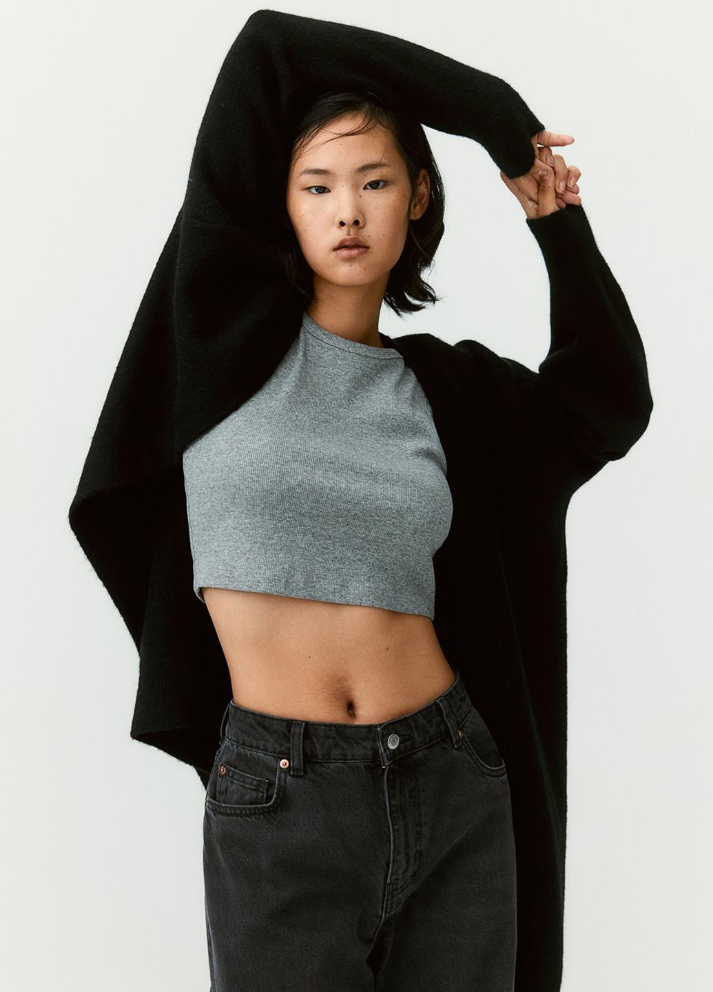 Черный зимний кардиган H&M