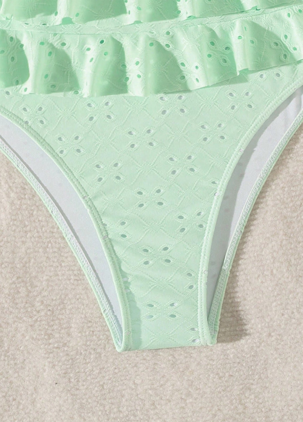 Мятные купальные трусики-плавки однотонные SHEIN