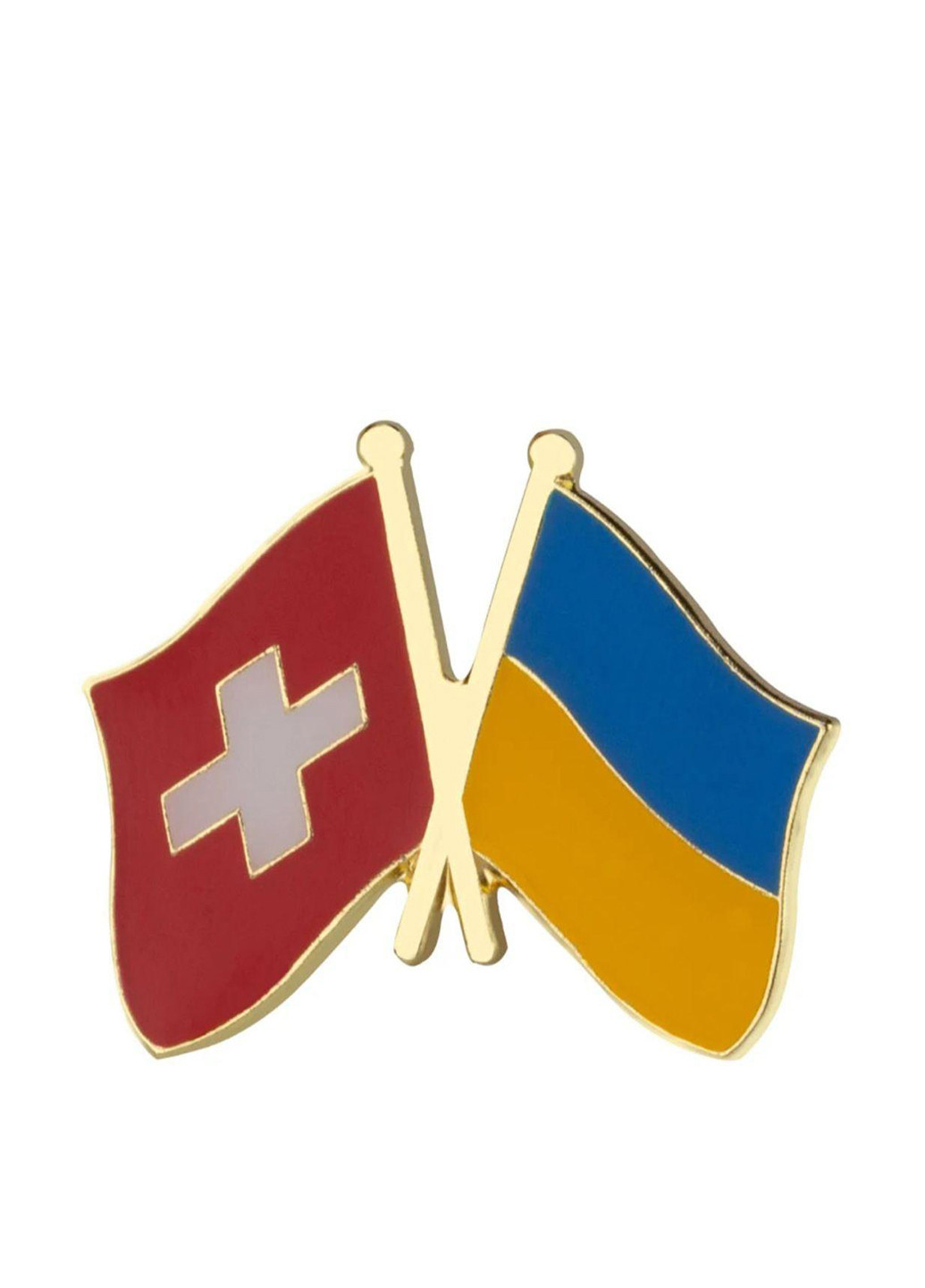 Значок-пін з прапорами України та Швейцарії No Brand (306373342)