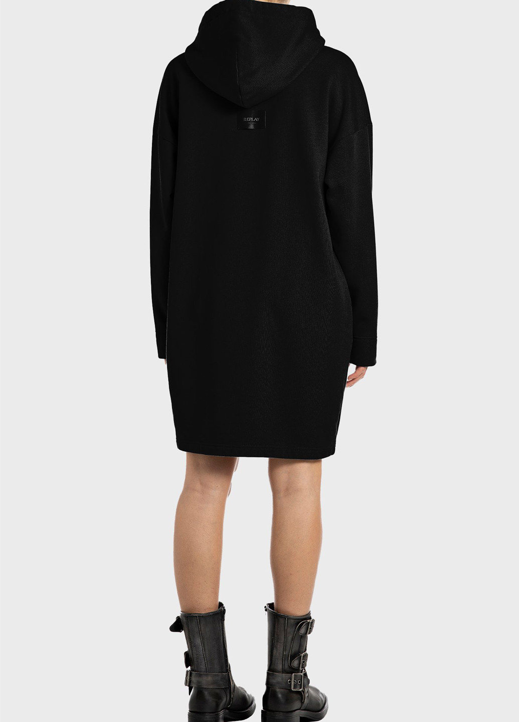Чорна кежуал сукня сукня-худі Replay з написами