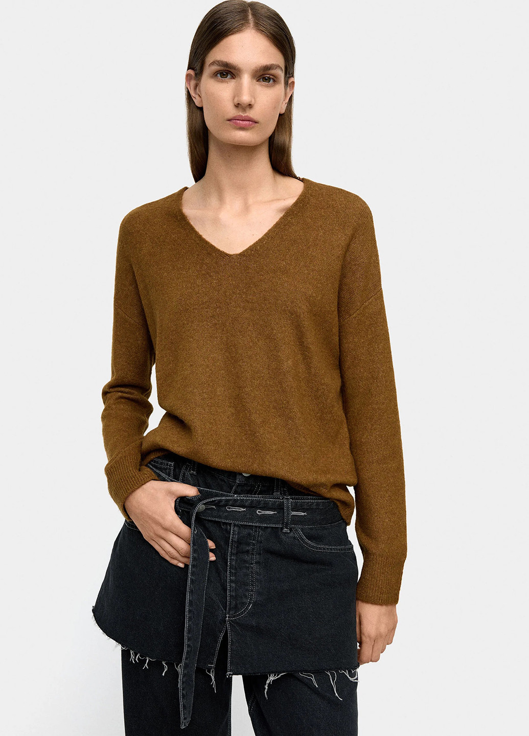 Коричневый демисезонный свитер пуловер Parfois