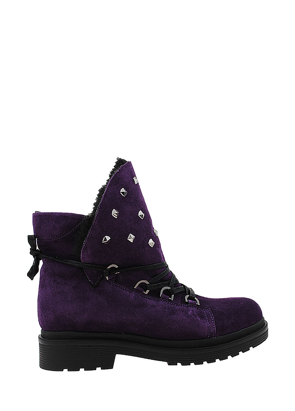 Зимние ботинки r2026-373-11 фиолетовый Amedea из натуральной замши