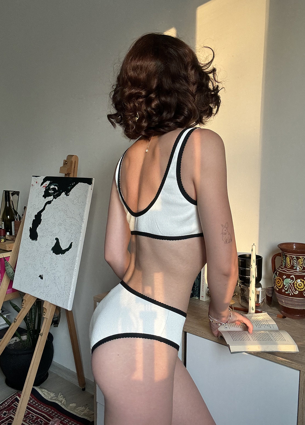 Молочний демісезонний комплект (бюстгальтер, трусики) Kari Shop Atelier