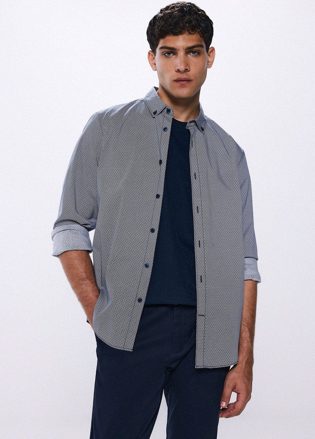 Цветная классическая, кэжуал рубашка с геометрическим узором Springfield