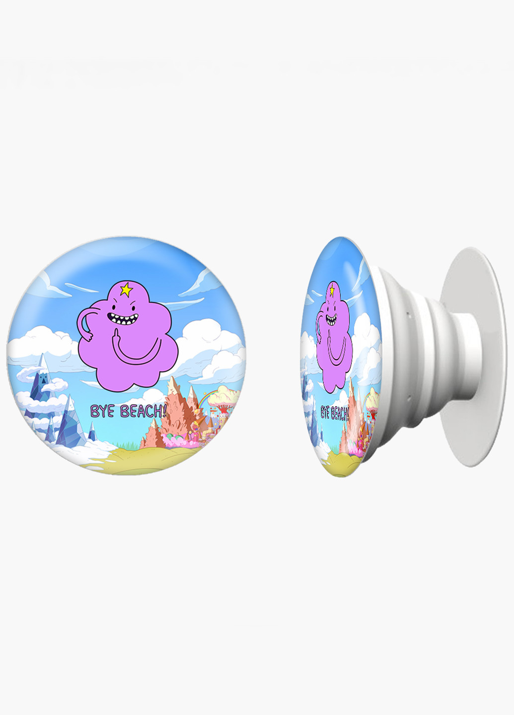 Попсокет (Popsockets) тримач для смартфону Принцеса бубльгум Час Пригод (Princess Bubblegum Adventure Time) (8754-1578) Чорний MobiPrint (216748510)