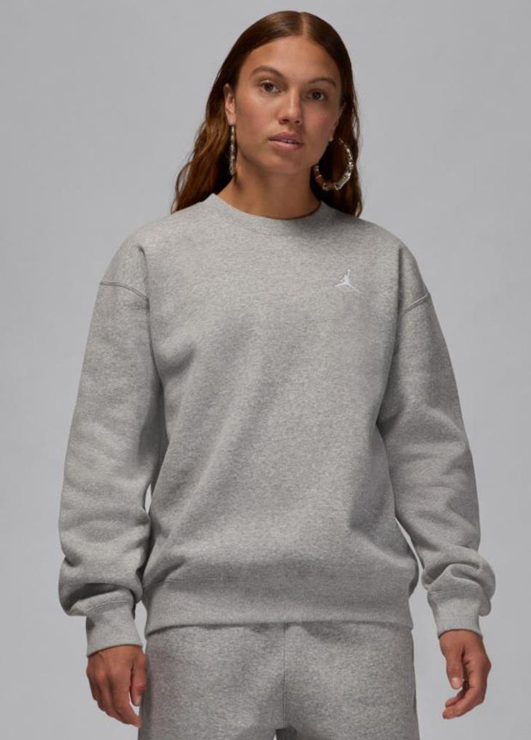 Сірий світшот fv7074-063 Jordan меланж вишивка (328004746)