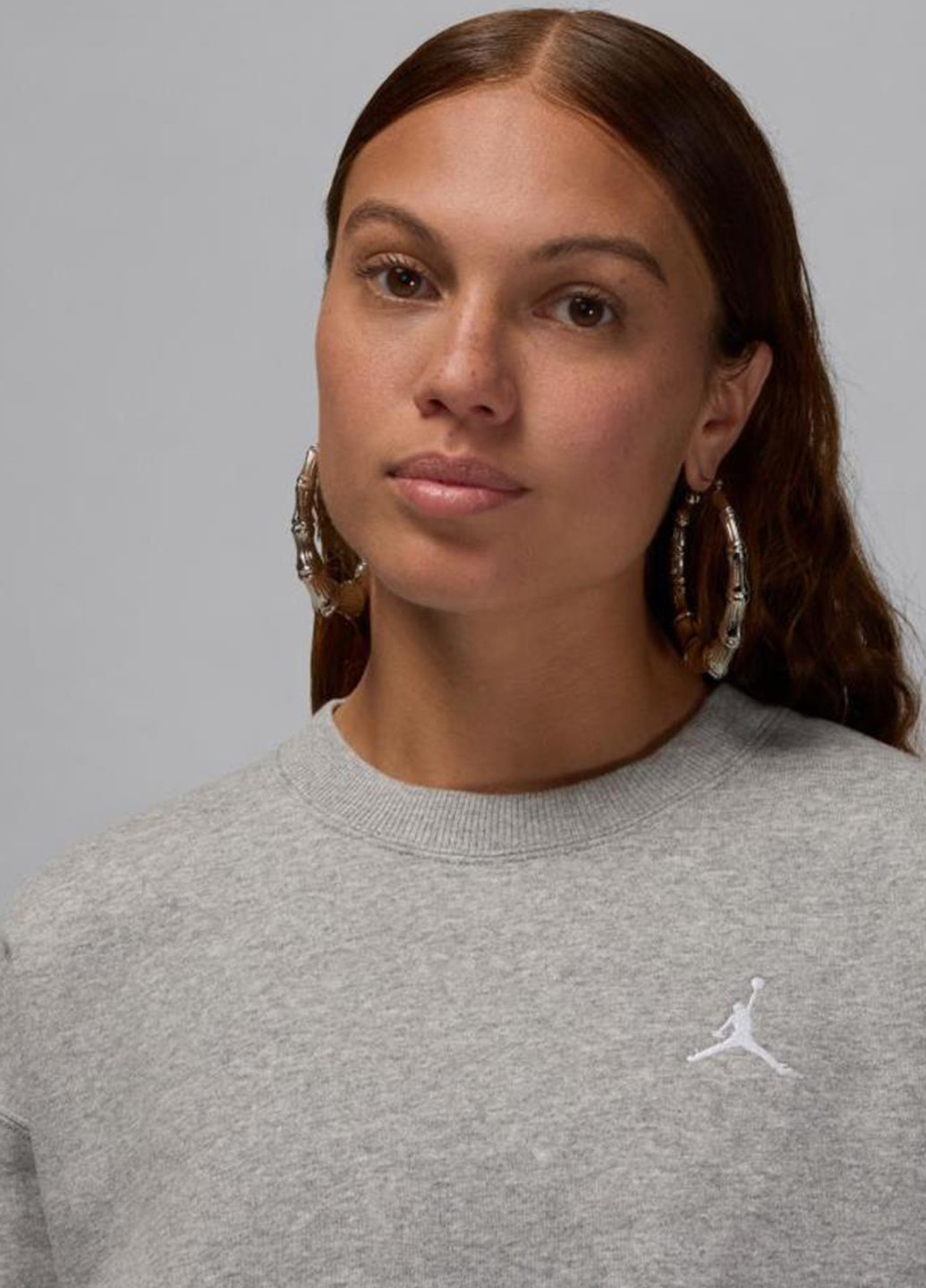 Сірий світшот fv7074-063 Jordan меланж вишивка (328004746)