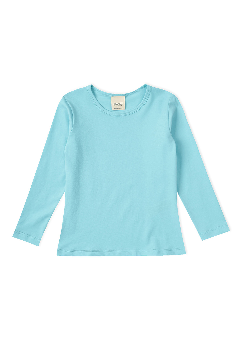 Голубой демисезонный кэжуал лонгслив KRAKO однотонный