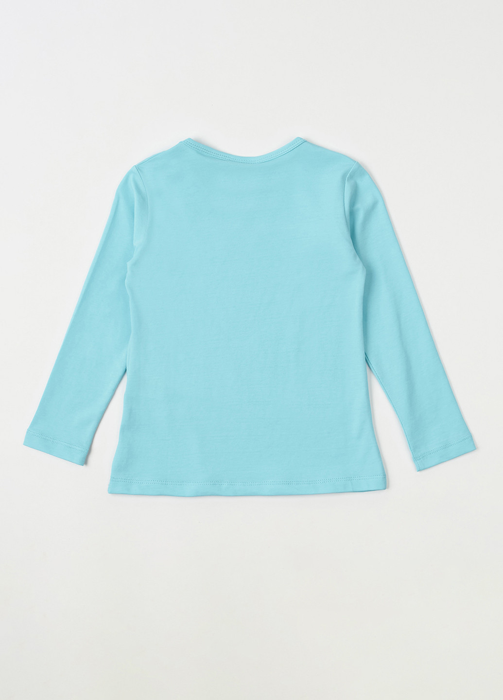 Голубой демисезонный кэжуал лонгслив KRAKO однотонный