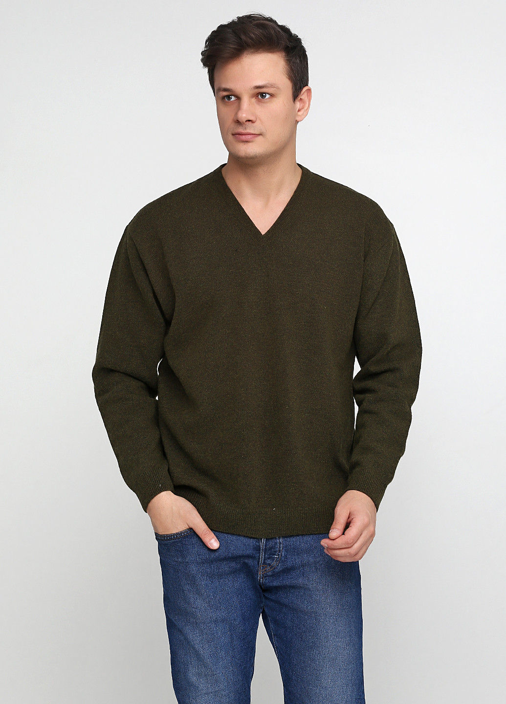 Оливковый демисезонный пуловер пуловер LENART