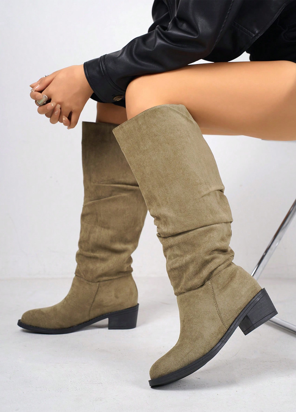 Осенние ботильоны SHEIN с драпировкой