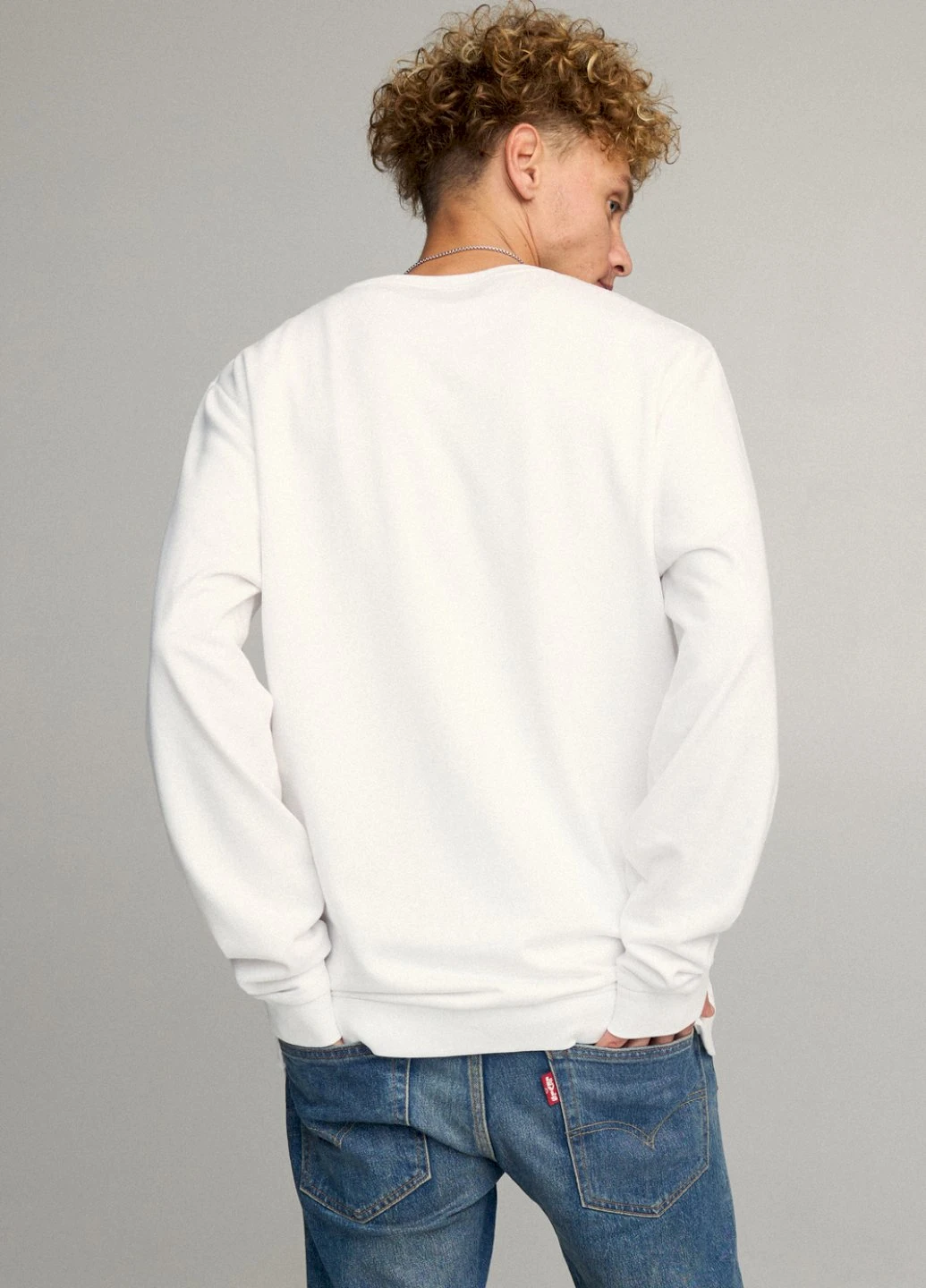 Белый світшот чоловічий oversize /no flis/ YAPPI рисунок (254557801)
