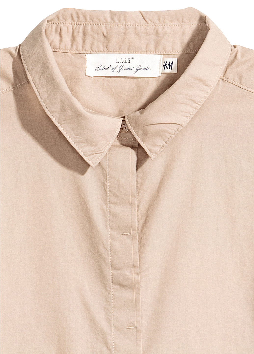 Бежевая летняя блуза с коротким рукавом H&M
