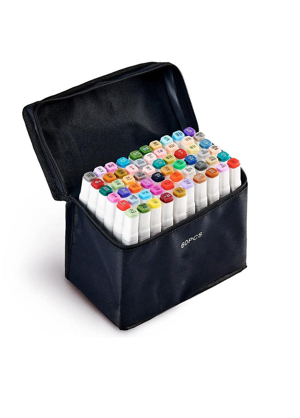 Качественный Набор скетч маркеров 60 цветов | Двухсторонние маркеры для рисования и скетчинга в сумке AN No Brand (253517608)