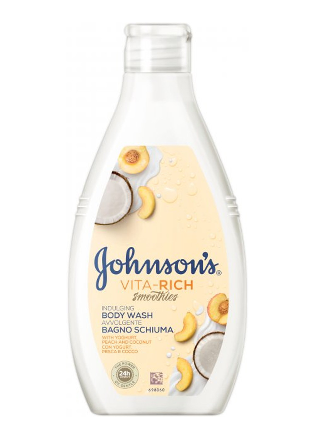 Расслабляющий гель для душа vita-rich смузи с йогуртом, кокосом и экстрактом персика, 750 мл Johnson's 3574661387239 (255846765)
