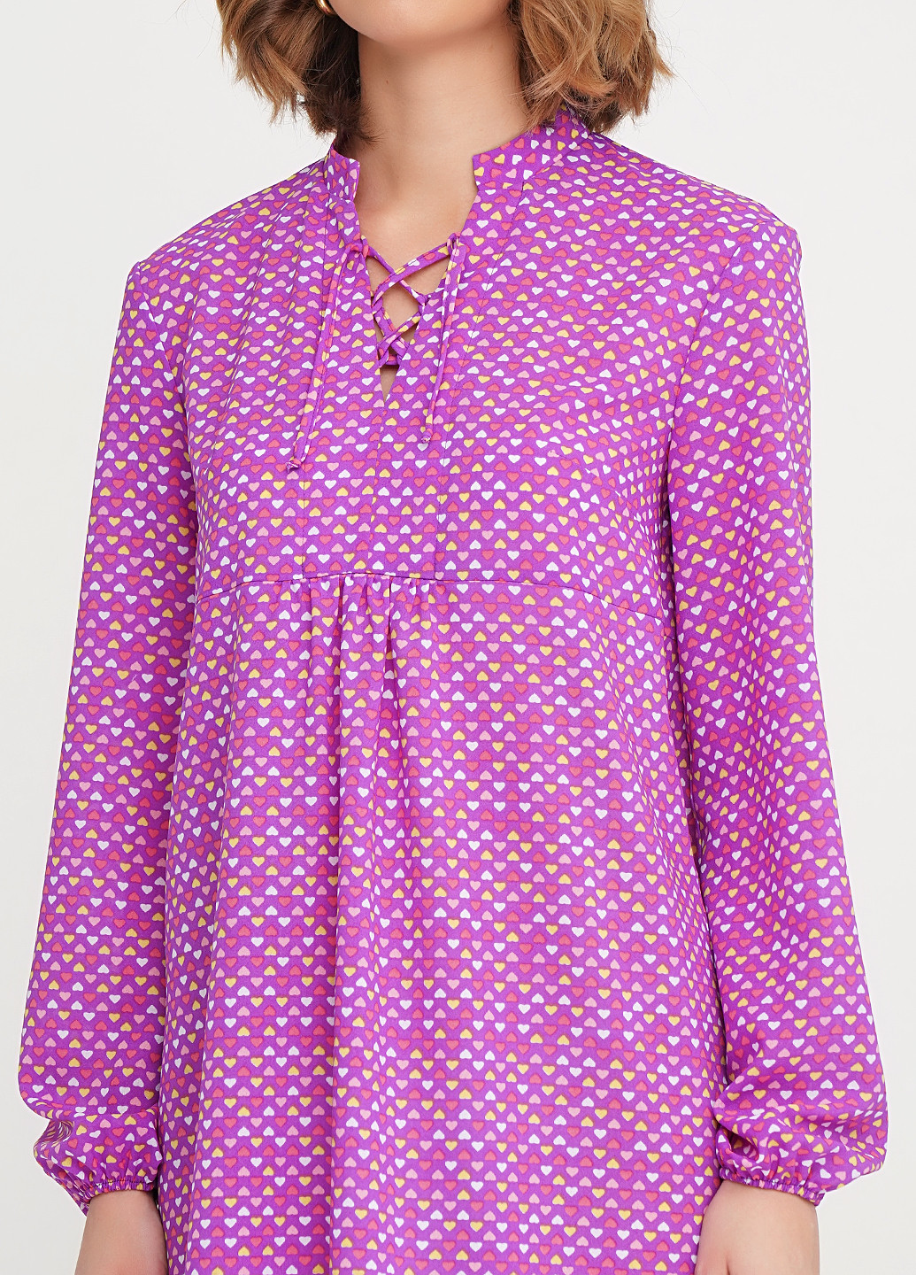 Светло-фиолетовое кэжуал платье Gingier Studio с рисунком