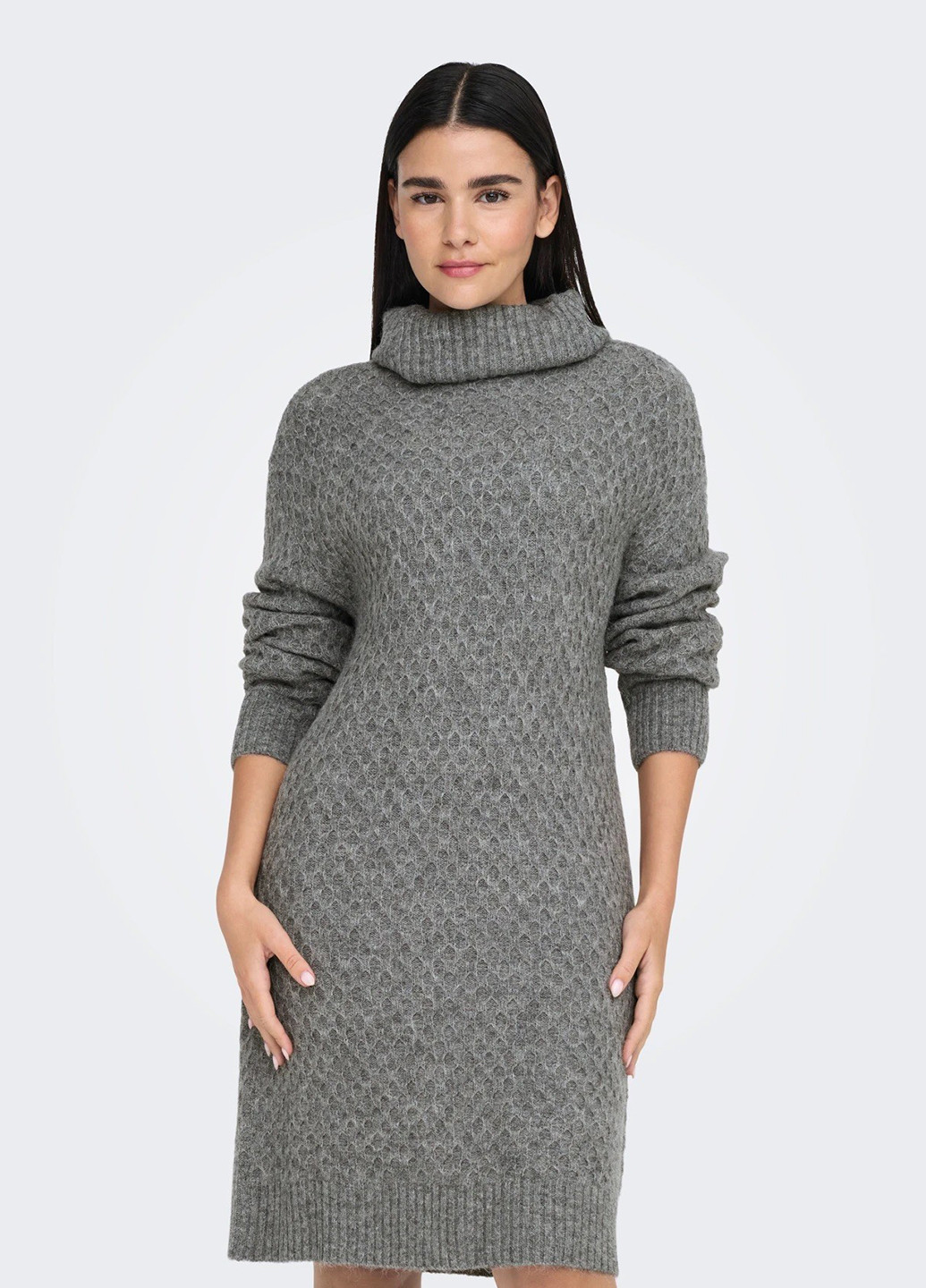 Сіра кежуал сукня сукня светр Only меланжева