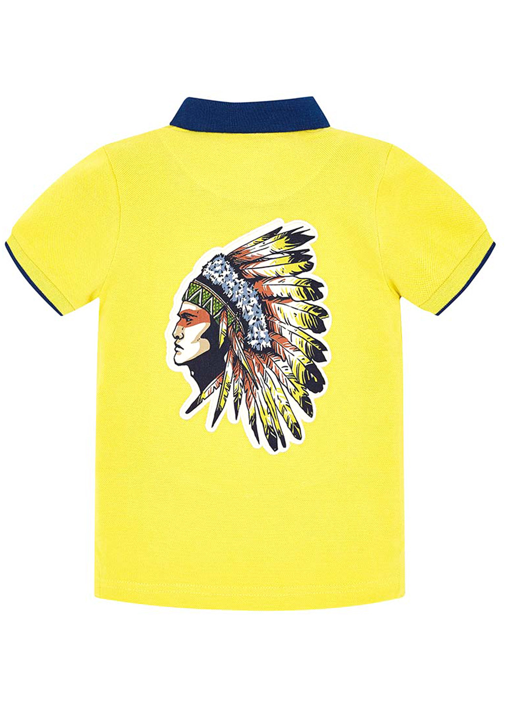Желтая детская футболка-поло для мальчика Mayoral с рисунком