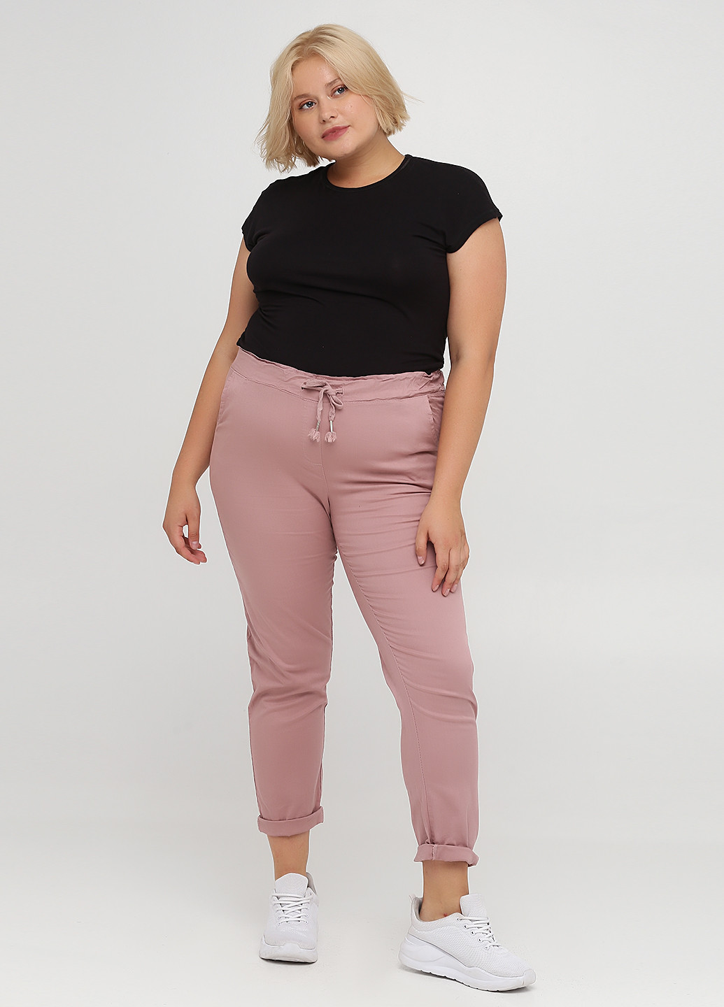 Розово-лиловые кэжуал летние зауженные брюки Moda Italia