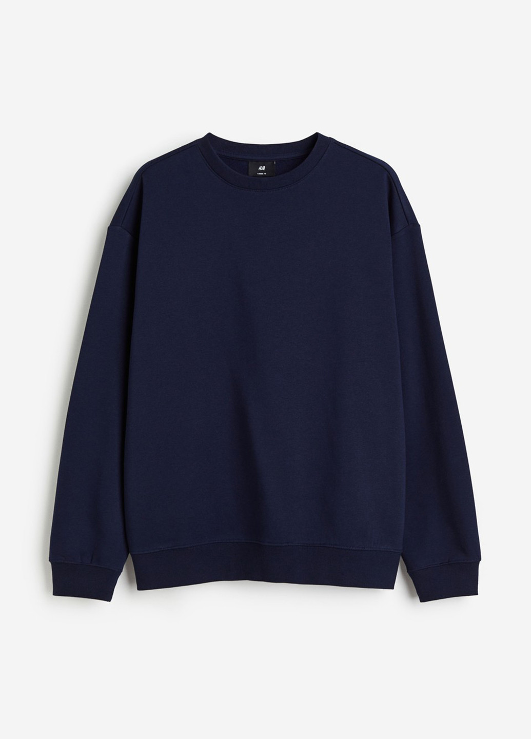 Темно-синій світшот H&M однотонний без декору (300466252)