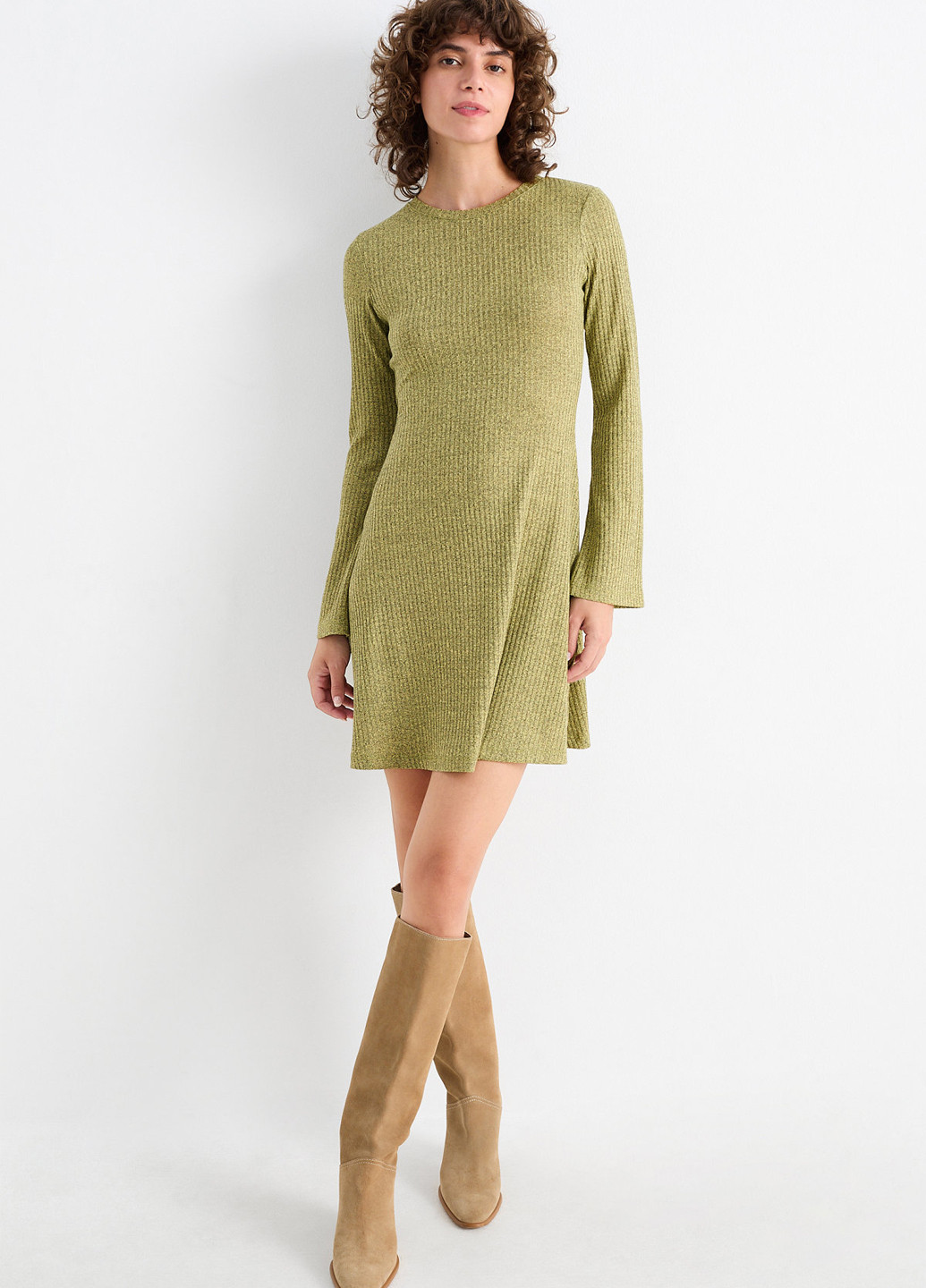 Оливкова кежуал сукня C&A меланжева