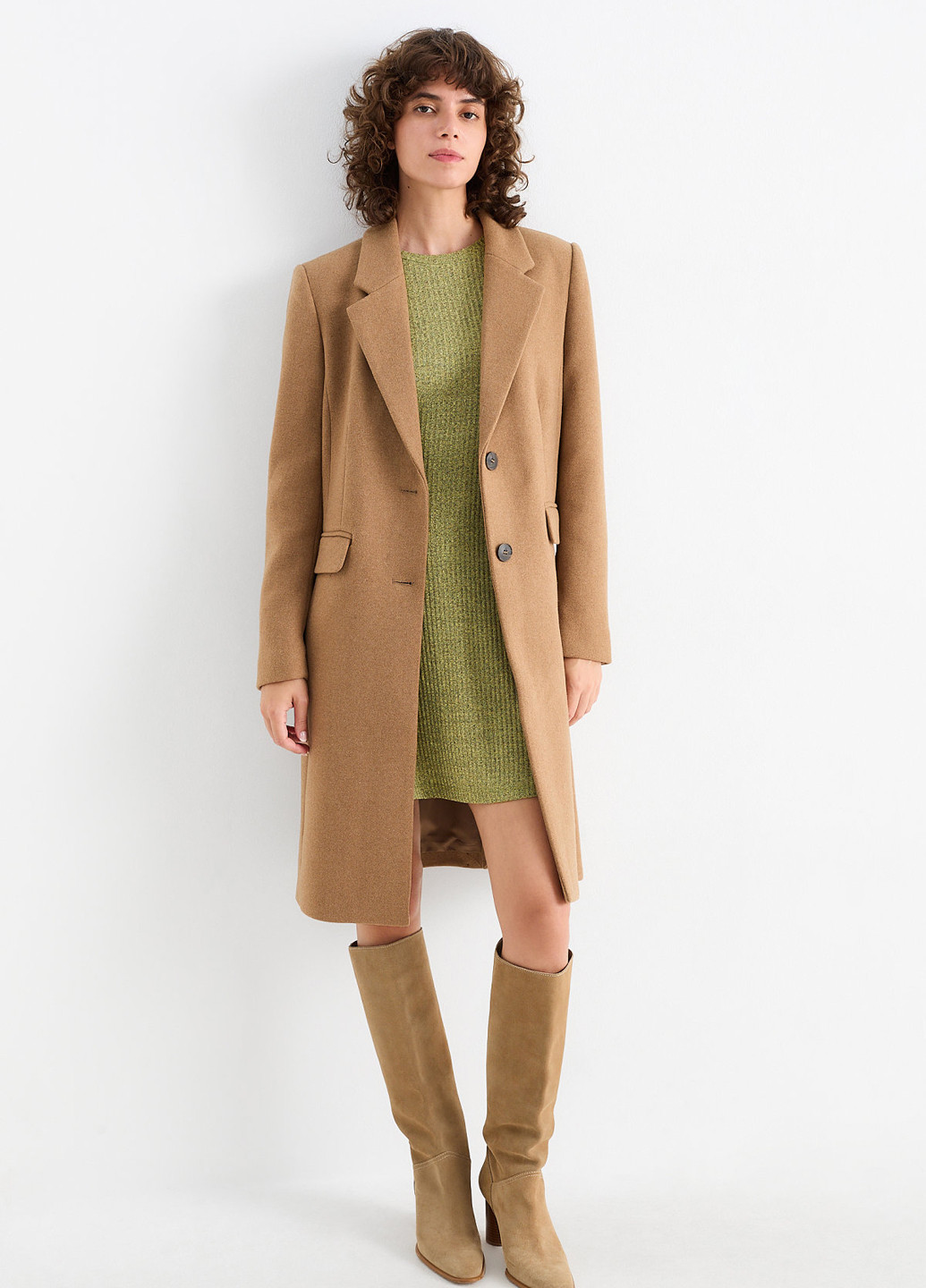 Оливкова кежуал сукня C&A меланжева