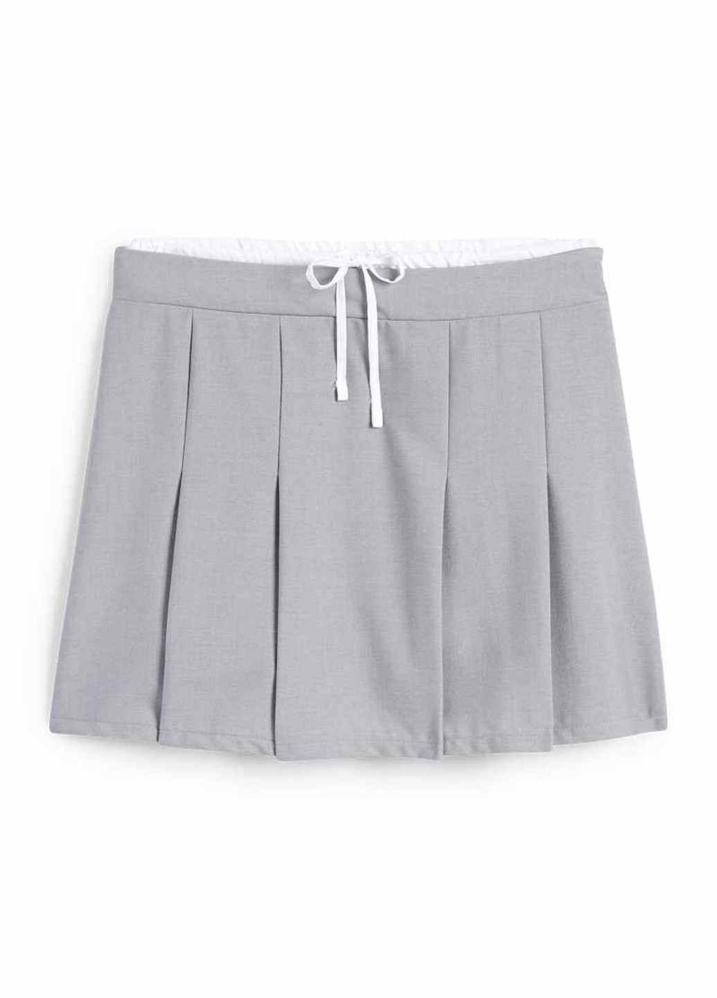 Серая кэжуал однотонная юбка C&A а-силуэта (трапеция)