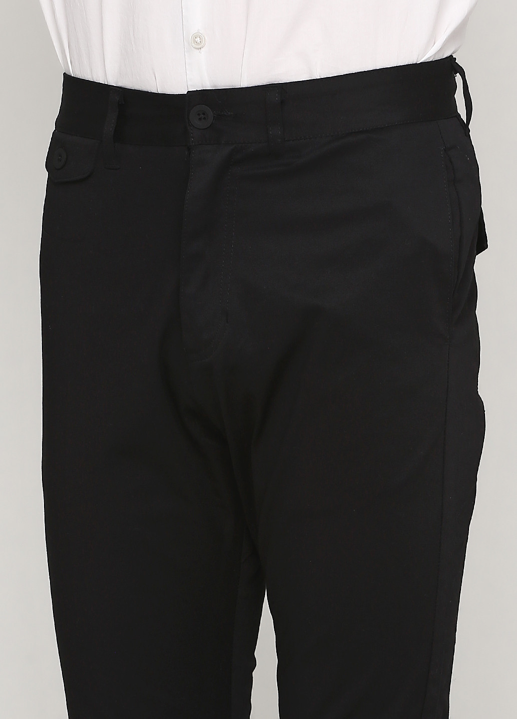 Черные кэжуал демисезонные зауженные брюки Solid