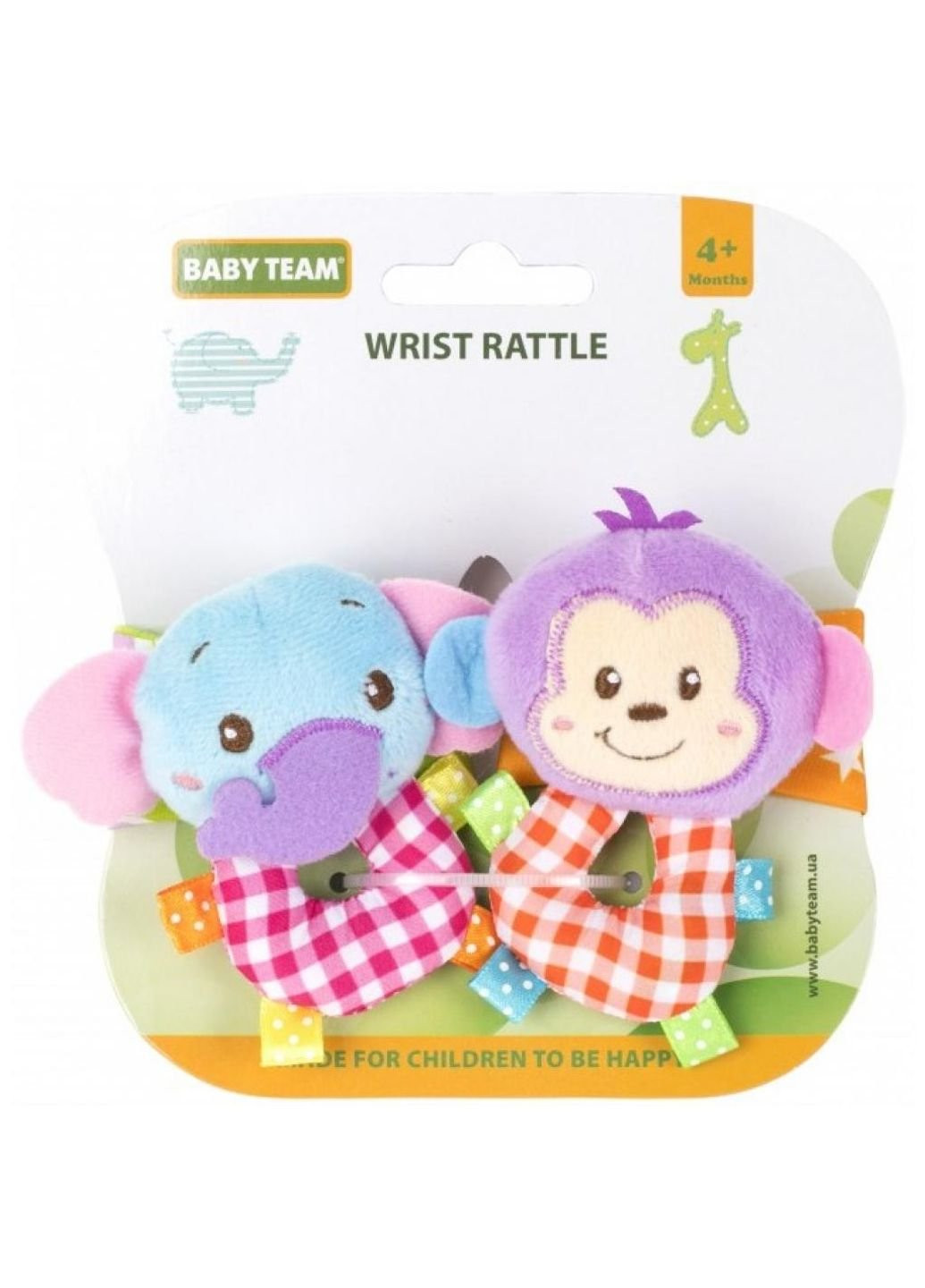 Брязкальце Брязкальце-браслет Слоник+мавпа (8504_Слоник) Baby Team (252189709)
