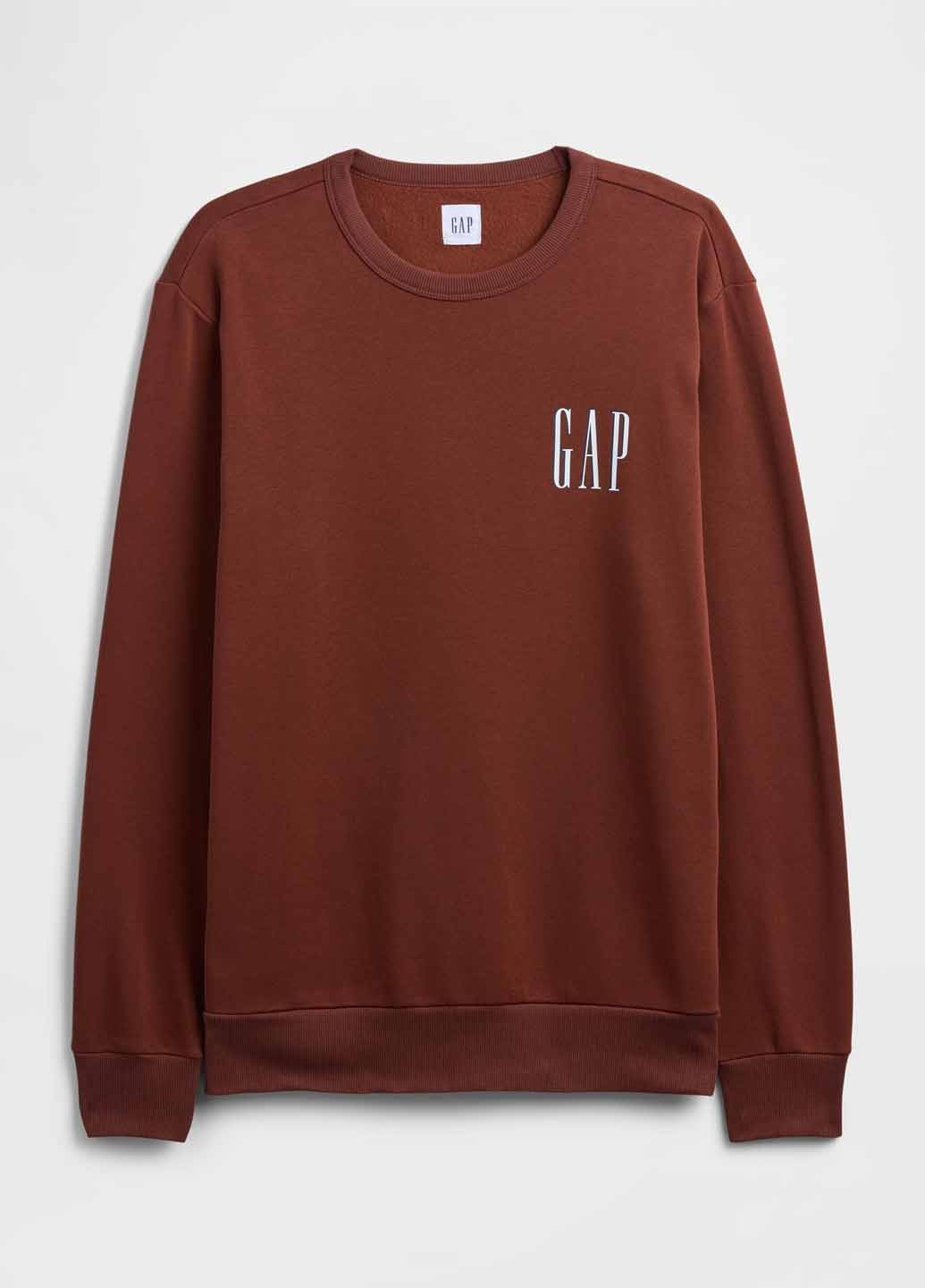 Коричневий світшот Gap логотип (367098373)