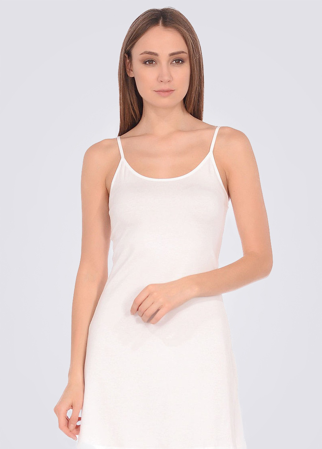 Белое кэжуал трикотажное платье комбинация платье-комбинация Doreanse однотонное