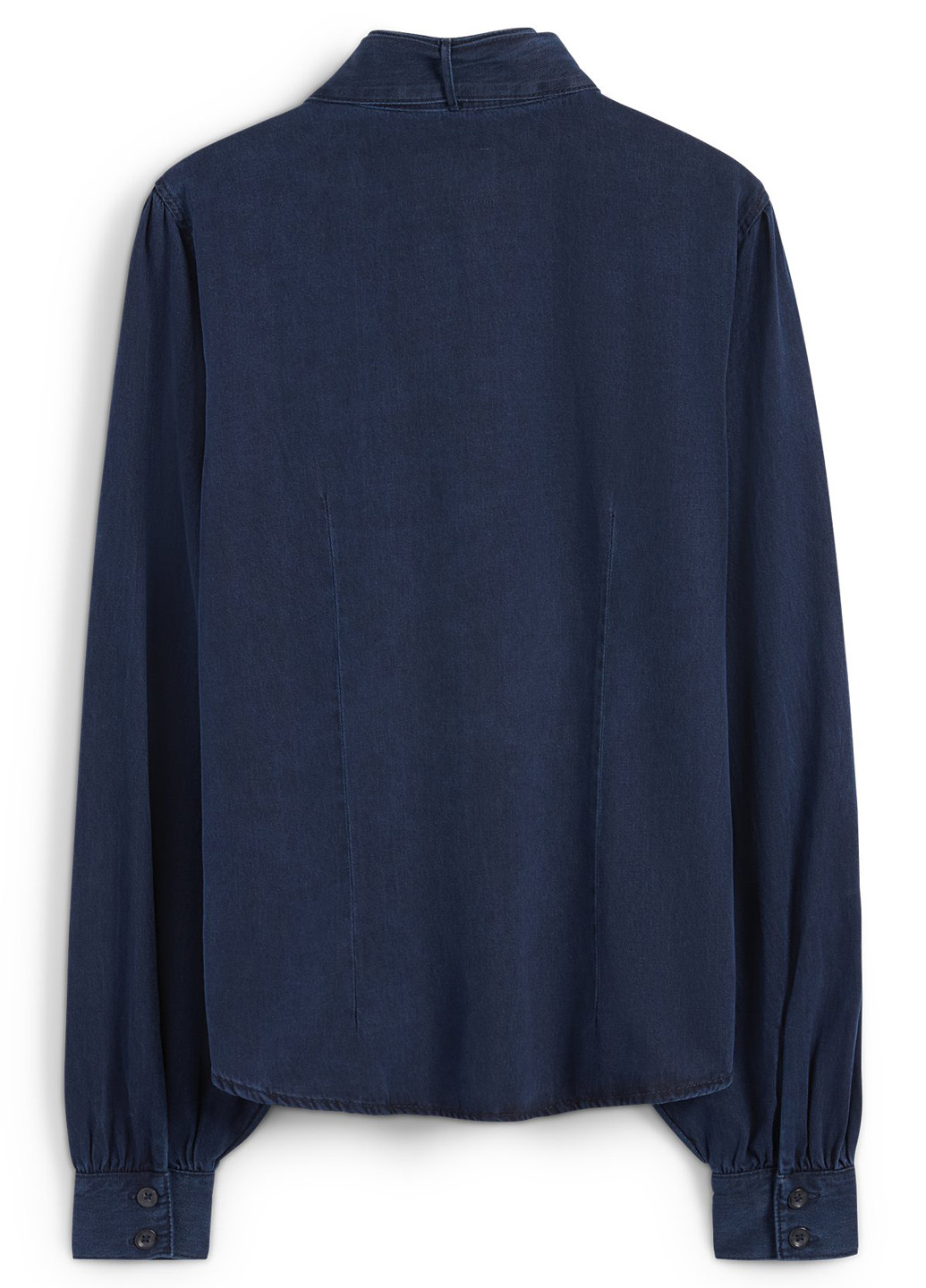 Темно-синяя джинсовая, кэжуал рубашка однотонная C&A