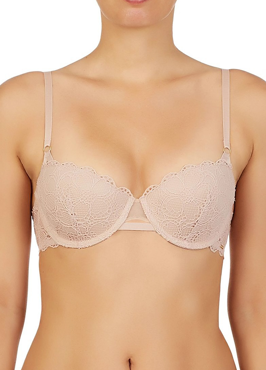 Бежевый корбей бюстгальтер DKNY с косточками нейлон