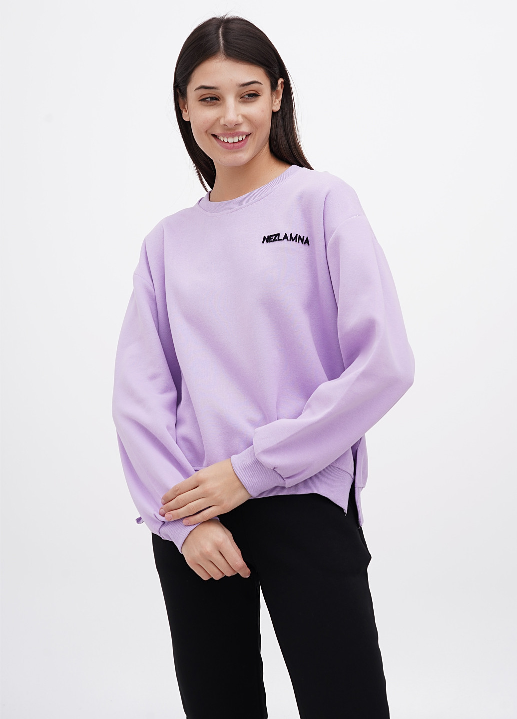 Бузковий світшот M@C однотонний нашивки (305742438)