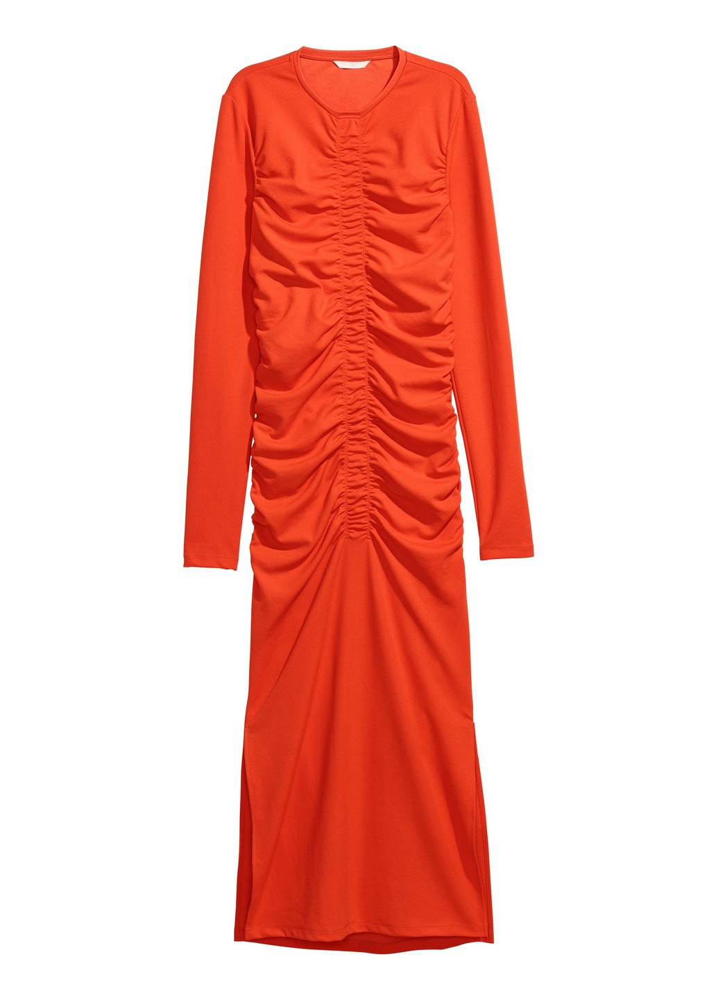 Оранжевое вечернее платье H&M однотонное